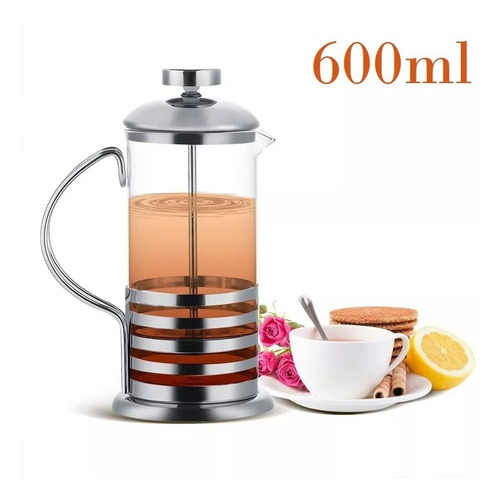 Cafetera 6 Tazas Manual Negra Prensa Francesa