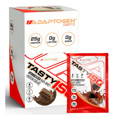 Tasty Iso Dose Única Whey Isolado Hidrolisado Adaptogen Sabor Chocolate Trufado