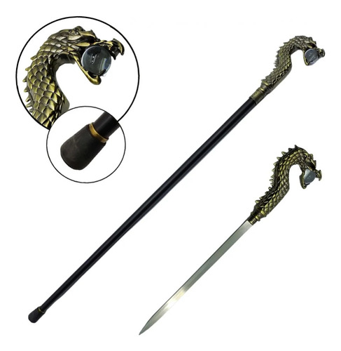 Bengala Espada Samurai Dragão Dourado Camuflada Vip