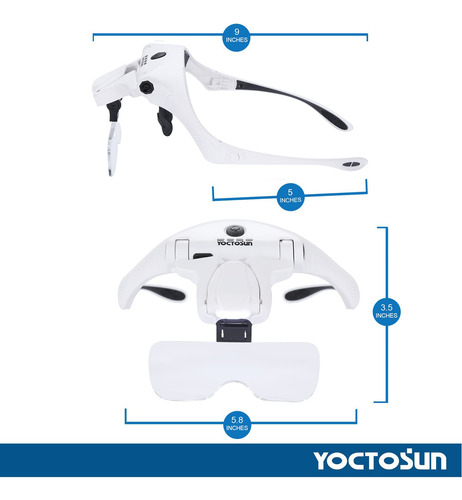 Lupa De Diadema Iluminada Con 5 Lentes Desmontables