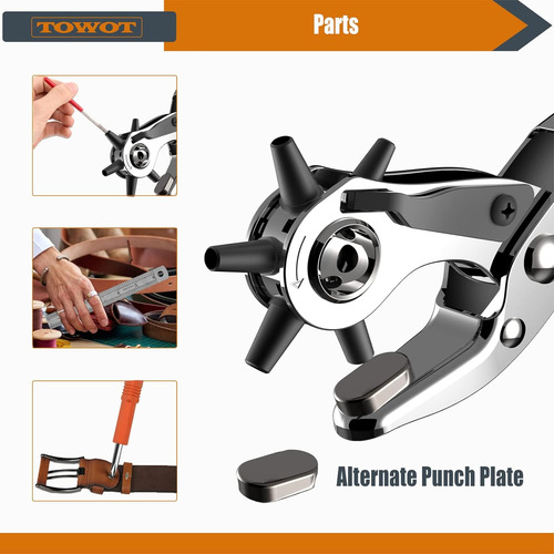 Kit Perforador De Agujeros Para Cinturon Towot, Version M...