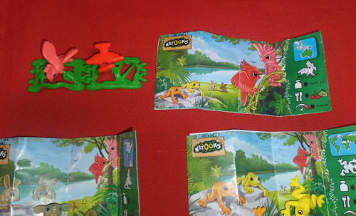 Kinder Sorpresa Natoons Set 3 Figuras Cacatua Rana Raton (Usado)