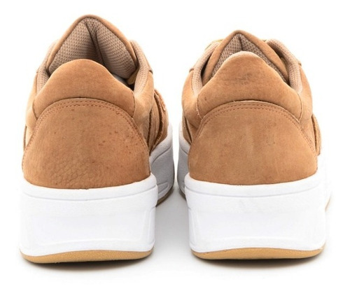 Imagen 4 de 6 de Zapatillas Cuero Combinada Urbanas Sneakers Plataforma Mujer