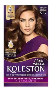 Kit Tinte Wella Koleston Coloración en crema tono 537 castaño seductor para cabello