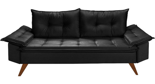Sofa Bariloche 3 Lugares Pés Em Madeira Essencial Estofados