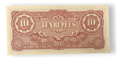 Billete 10 Rupias De Ocupación Japonesa En Birmania En 1942 (Usado)