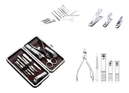 12 Pc Pedicure / Manicure Set Nail Clippers Limpiador Cutícu