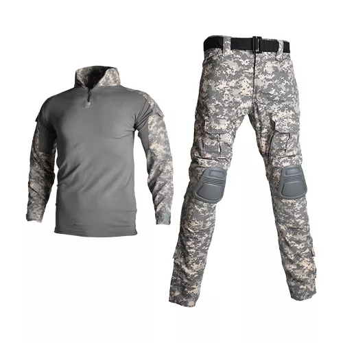  Traje de camuflaje de uniforme militar, ropa de pesca para  hombre, traje de camuflaje de combate, Negro, S : Deportes y Actividades al  Aire Libre