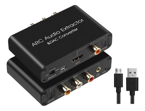 Conversor De Áudio Dac Extrator De Áudio Arc Compatível Com