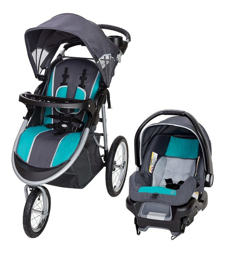 Carriola para correr Baby Trend Pathway 35 Jogger travel system optic teal con chasis color gris