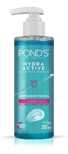 Pond's Limpiador Facial Hydra Active Acido Hialurónico 200ml Tipo De Piel Todo Tipo De Piel