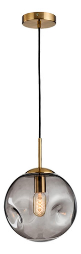 Lámpara Colgante Colgante De Vidrio Brikey, Hierro Dorado Y