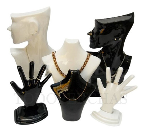 Imagen 2 de 3 de Busto Torso Exhibidor De Collares Cadenas Bijouterie
