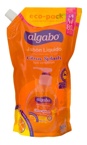 Repuesto Jabón Líquido Citrus Splash 900ml Algabo Ecopack