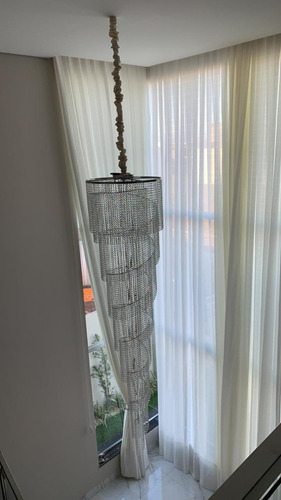 Pendente Cristal Espiral Ø60cm - Pé Direito Duplo Teto Alto