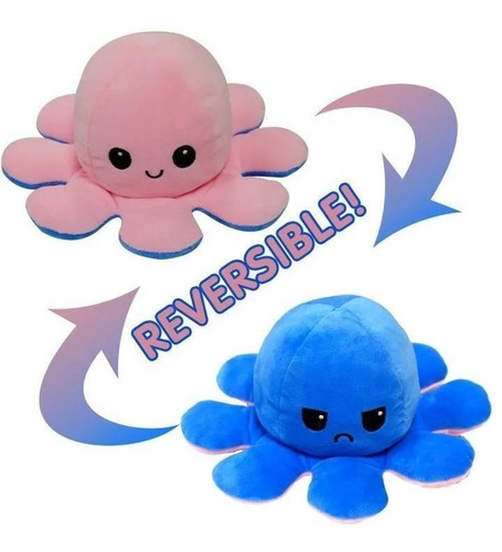 Muñeca De Felpa Reversible D Doble Cara Diseño De Pulpo 18cm