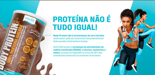 Kit 2 Body Protein Cacau Equaliv Proteína Colágeno Bcaa 600g