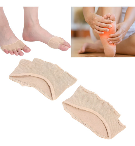 2 Calcetin Media Dedos Pie Frontal Invisible Antideslizante
