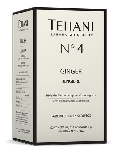 Tehani N° 4 Ginger Premium X 20 Saquitos