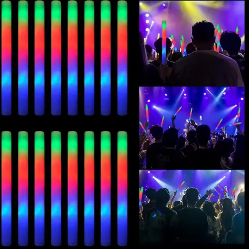 10 Tubos De Espuma Luces Led Cotillón