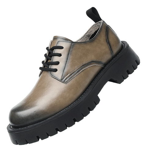 Zapatos Hombre Casual Confort Mocasines Plataforma Negros 1