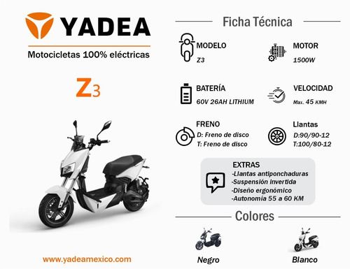 Imagen 11 de 11 de Moto Electrica Z3 Yadea