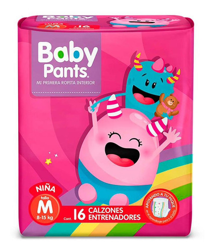 Calzones Entrenadores Baby Pants Niña Talla M 16 Piezas