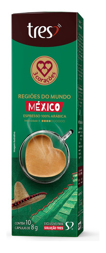 Café em Cápsula Espresso México 3 Corações CTC com 10 Cáps