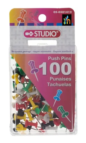 Tachuelas Pinchos Chinches Cabeza De Plastico Papeleria