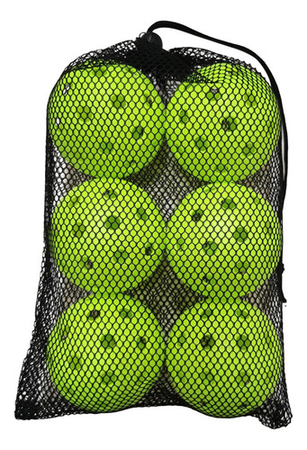 6x Bolas De Pickleball, Bola De Tamanho Oficial, Bola Verde