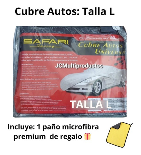 Cubre Auto Safari, Chiporro Grueso, Impermeable, Talla L.