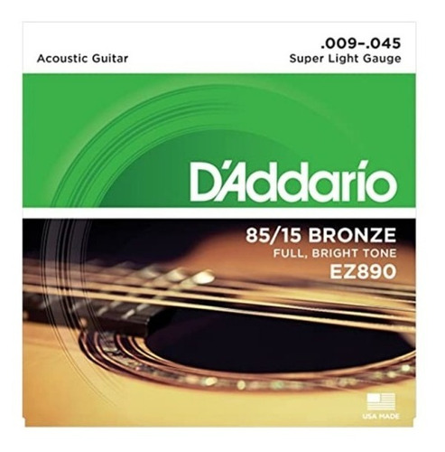 Encordado D'addario Ez890 Acustica Bronze