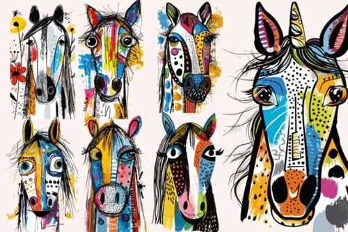 Imágenes Digitales Caballos Doodle 117773982
