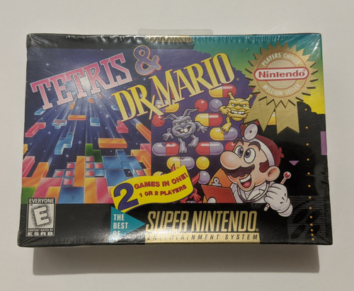 Tetris & Dr Mario Lacrado Para Snes Super Nintendo Faço 799 (Usado)