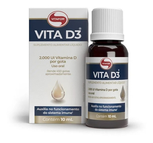 Vitamina D - Vita D3 2.000 Ui Por Gota 10ml - Vitafor
