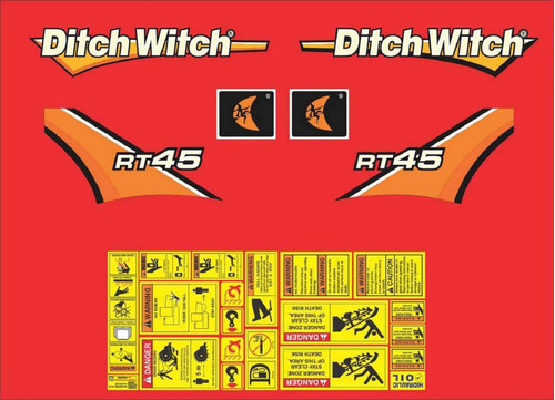 Kit De Calcomanías Para Ditch Witch Rt45