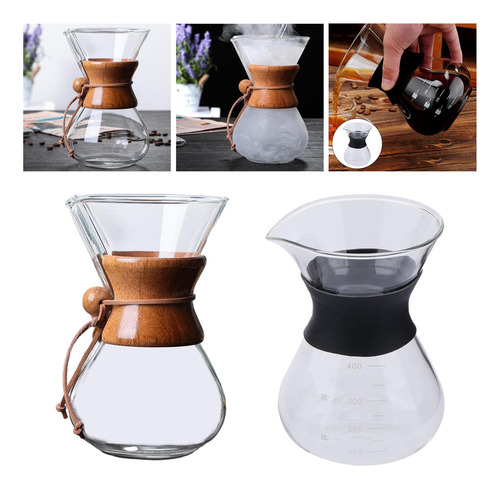 2 Jarras Para Cafetera Con Funda De Madera Transparente De