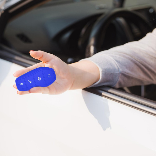 Estojo De Silicone Para Chave De Carro Com Controle Azul
