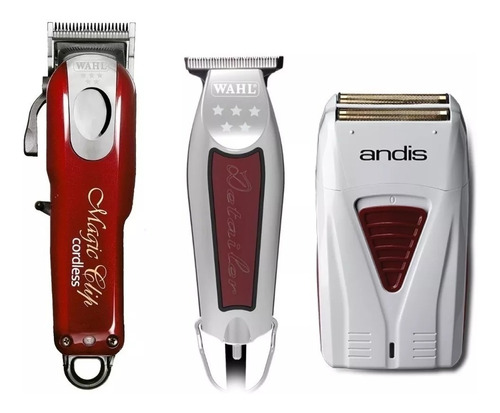 Combo Wahl Magic Clip Cordless + Detailer + Andis Shaver