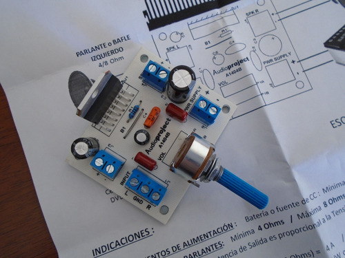 Mini Amplificador Estereo 20+20 W 12 V C/vol - Audioproject