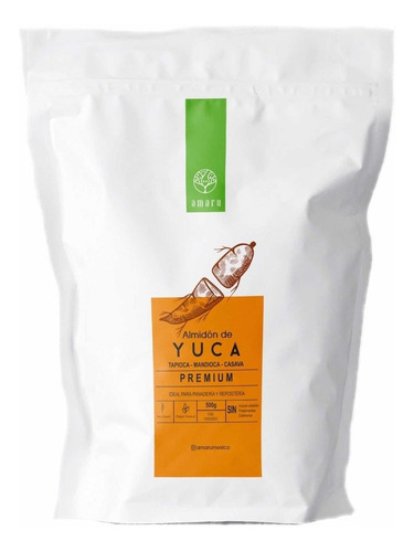 Imagen 1 de 8 de Almidón Fécula De Tapioca, Yuca, Mandioca 500 Gr
