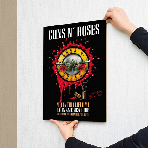 Cuadros Guns And Roses Logo Rock Axl Rose Bastidor 33x48cm 