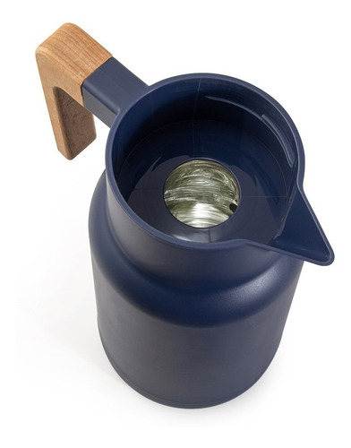 Garrafa Térmica Fashion Wood Azul 1l Termopro Café Chá Àgua
