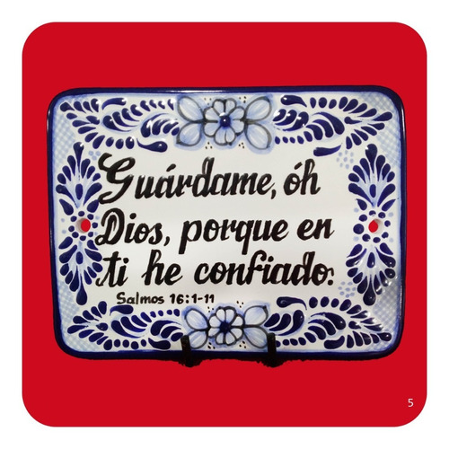 Placa Talavera Poblana Versículo Bíblico Salmo 16:1-11