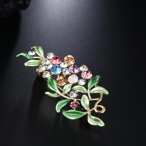 De Broche De Flores De Diamantes De Imitación 3 Piezas