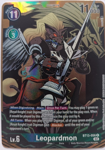 Digimon Tcg Leopardmon (alternate Art) Bt13-056 R Foil