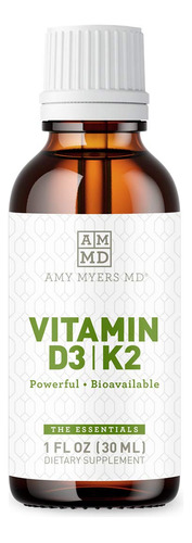 Dra. Amy Myers Vitamina D3 K2 Gotas Liquidas: 5 Gotas Contie