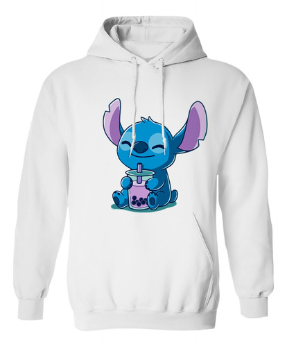 Sudadera Con Gorro Lindo Baby Stitch Bebida Deliciosa 