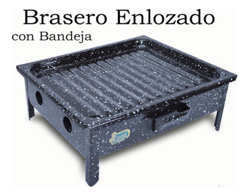 Brasero De Mesa Parrilla Enlozada Con Bandeja Acanalada
