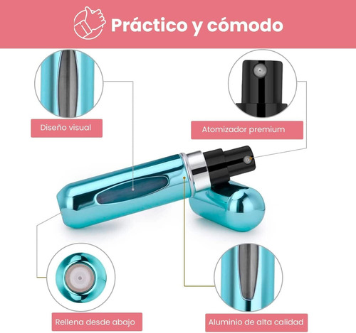 Dispensador Perfume Viaje Recargable, Paquete De 8 Botellas